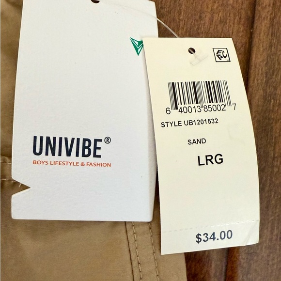 Univibe Mens Cargo Shorts Tan - Picture 4 of 7